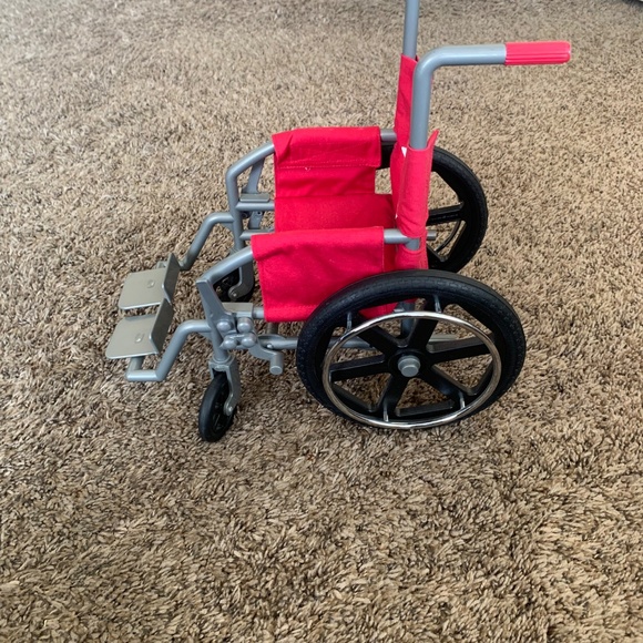 American Girl Doll Red Whellchair - Picture 4 of 11
